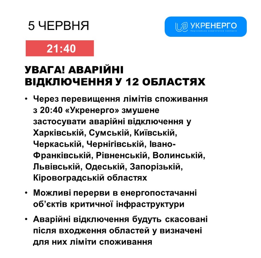 Фото: Укренерго