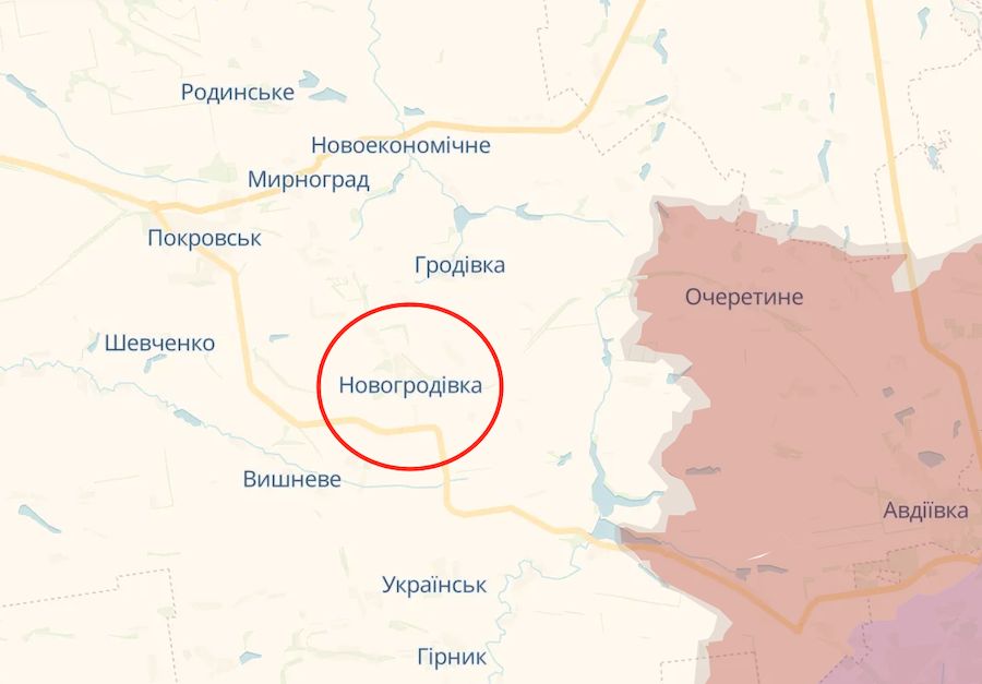 Новогродівка на інтерактивній мапі DeepState