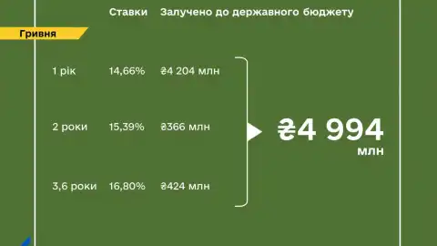 Finance Ministry places government bonds worth UAH 5 billion