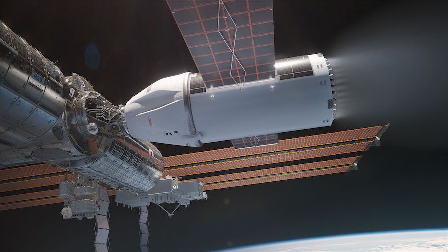 Можливий зовнішній вигляд модернізованого апарату Cargo Dragon, який буде використовуватися для демонтажу МКС. Фото: SpaceX