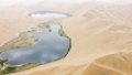 A view of the Badain Jaran Desert in north China's Inner Mongolia Autonomous Region. Photo by Xinhua/Bei He.