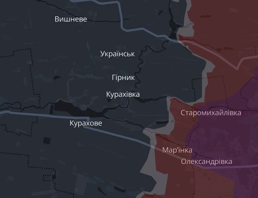 Скріншот інтерактивної мапи DeepState