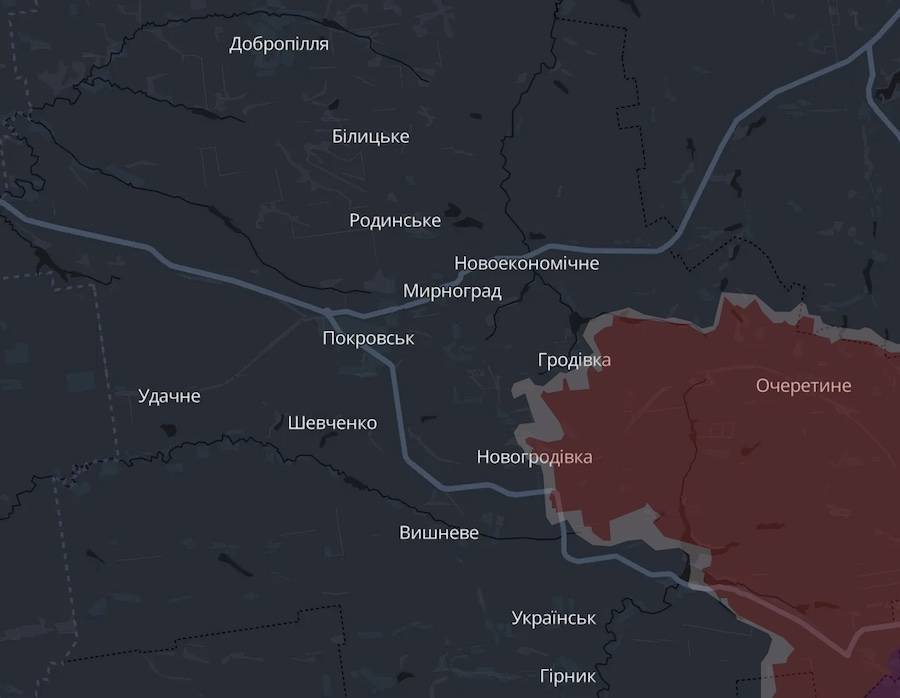 Скріншот інтерактивної мапи DeepState