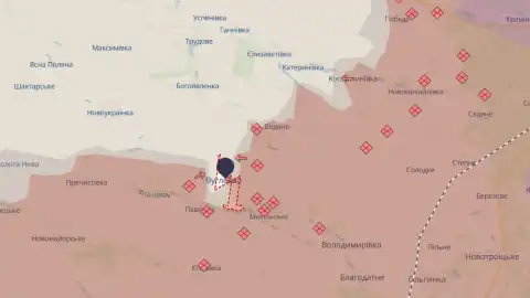Угледар на карте DeepState