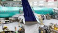 Boeing 737 MAX airplanes are shown on the assembly line during a brief media tour at the Boeing facility in Renton, Washington. Photo by Xinhua.