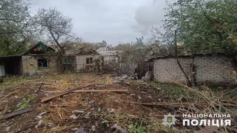 Последствия обстрелов в Донецкой области. Фото: Нацполиция