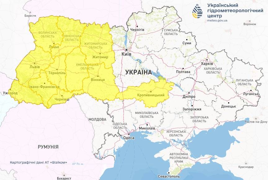 Попередження про туман в Україні 26 жовтня. Карта: Укргідрометцентр