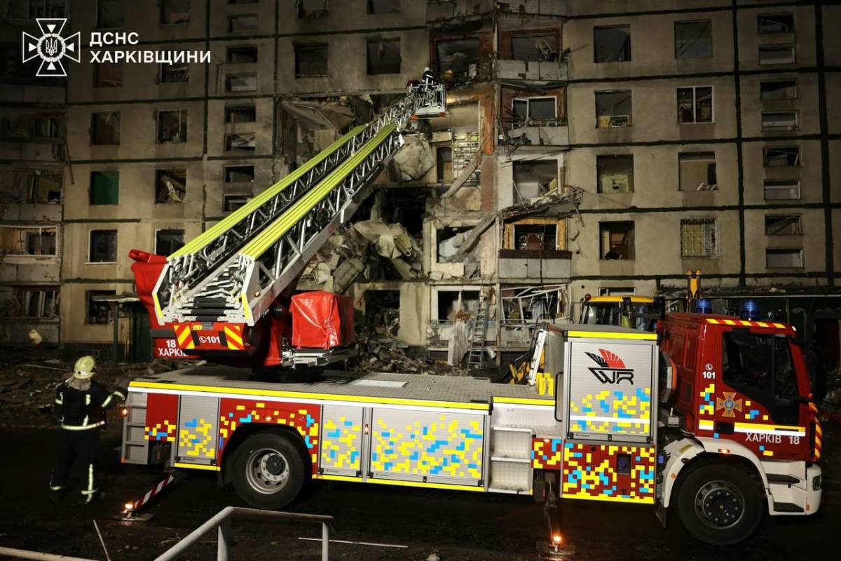 A house in Kharkiv that was attacked by the enemy. Photo: State Emergency Service of Ukraine