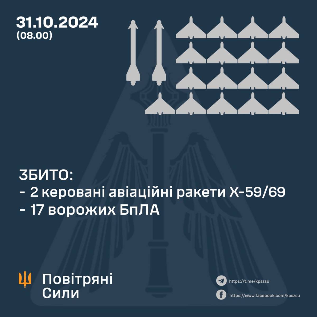 Інфографіка: Повітряні сили ЗСУ