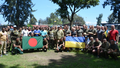До Дня миротворців ООН українські вертолітники в ДР Конго зіграли волейбольний матч з військовими ЗС Бангладеш