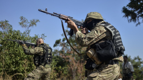 Пристрілювання зброї бійцями "Шахтарська" на полігоні