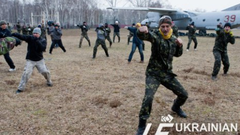 Добровольцы Нацгвардии во время учений