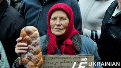 Акция протеста чернобыльцев под Кабмином