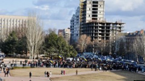Митинг был без политических лозунгов.