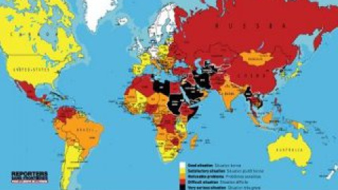 "Репортеры" отметили Украину красным цветом.