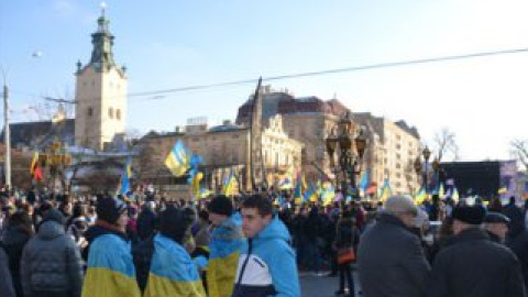 Во время Евромайдана во Львове. Фото пресс-службы МВД во Львовской области.