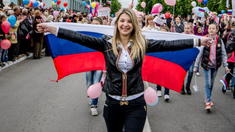 В Симферополе прошла первомайская демонстрация