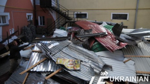 Ликвидация последствий урагана в городе Самбор
