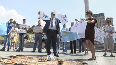 Акция в поддержку крымских узников Кремля Фото: Українське фото