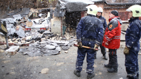 Наслідки зсуву, що зруйнував житловий будинок у Києві