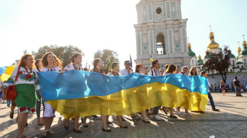 ​В Киеве состоялся 16-й Мегамарш вышиванок