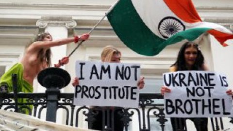 Акция прошла 18 января. Фото предоставлено Femen