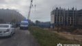 Tower crane with person inside fell on construction site near Kyiv