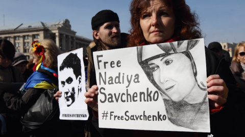 Митинг в Киеве против заключения Савченко