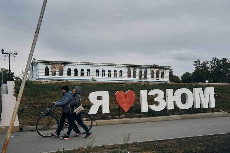 Місто Ізюм Харківської області після звільнення під час контрнаступу ЗСУ. Фото: t.me/V_Zelenskiy_official