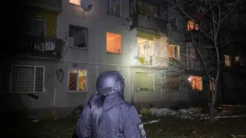 Последствия российских обстрелов в Донецкой области. Фото: Нацполиция