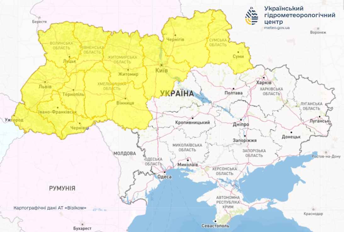 Карта: Укргідрометцентр