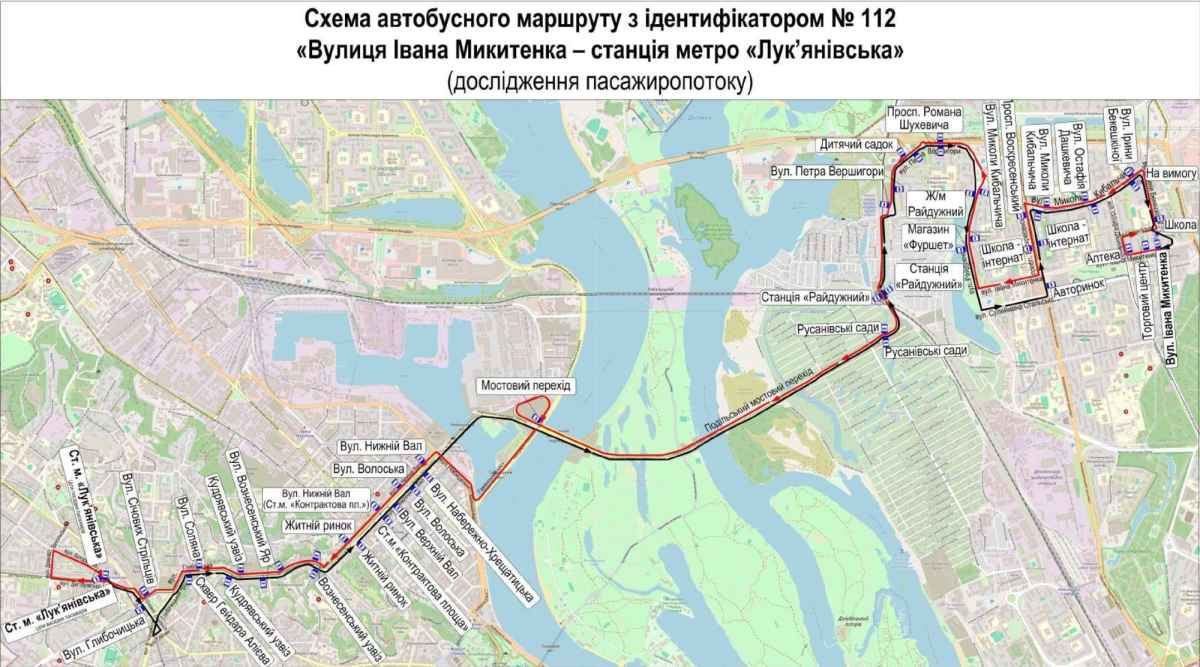Схема маршруту 112.