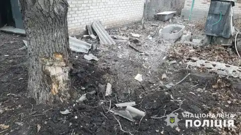 Последствия обстрелов в Донецкой области. Фото: Нацполиция