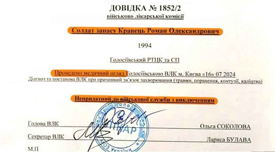 Довідка Кравця. Джерело: 