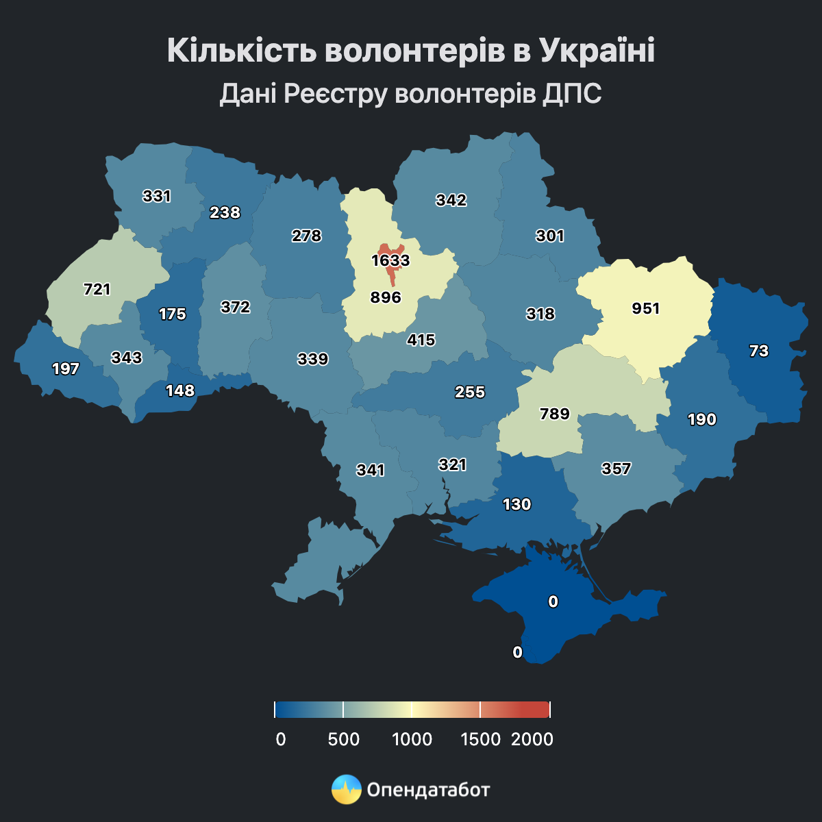 Кількість волонтерів. Інфографіка: 