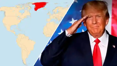 Гренландия на карте и Дональд Трамп. Коллаж: УН