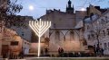 Large Hanukkah menorah lit on site of ruins of Golden Rose synagogue in Lviv for first time