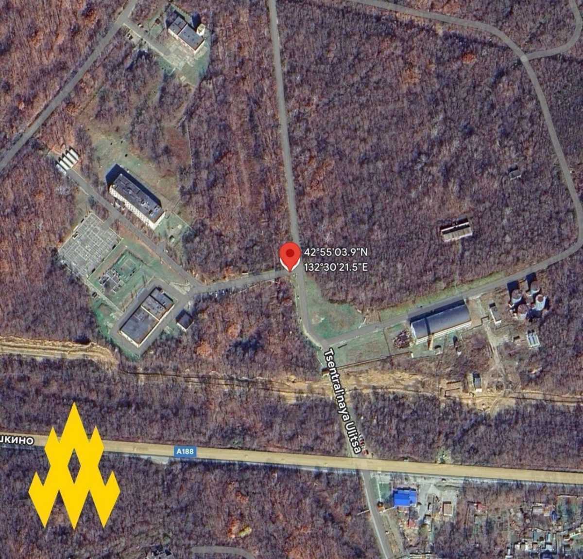 Location of the secret part of the nuclear department of the russian Ministry of Defense. Map: Telegram/ATESH
