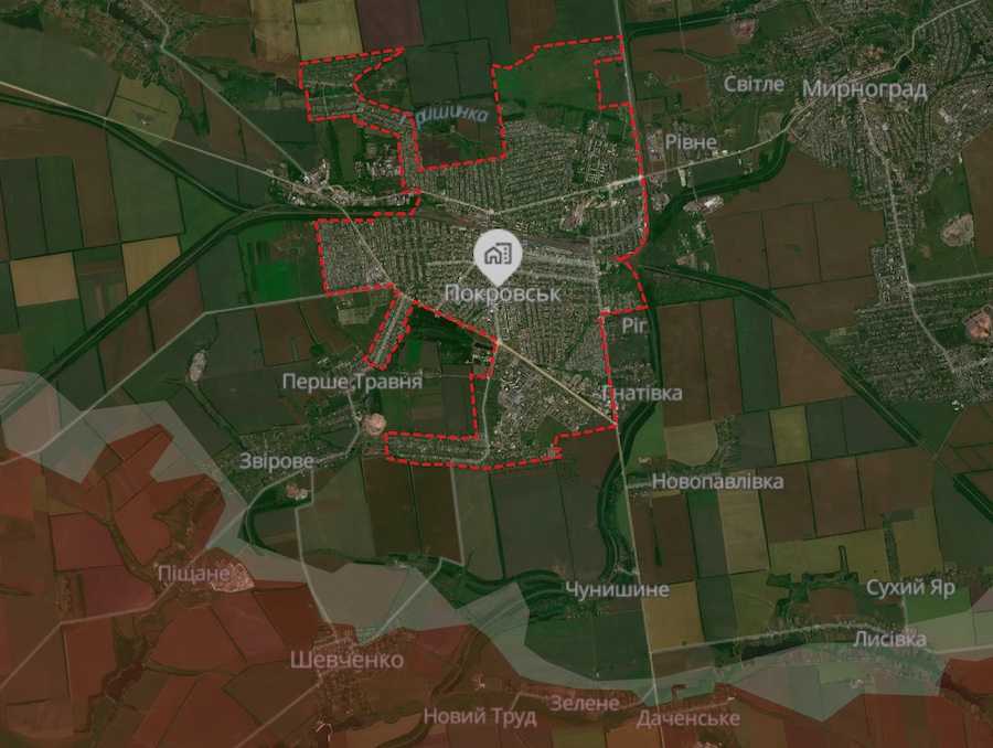 Скріншот інтерактивної мапи DeepState.
