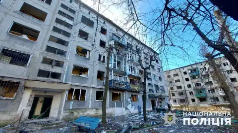 Последствия обстрелов в Донецкой области. Фото: Нацполиция