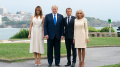 Emmanuel and Brigitte Macron, Donald and Melania Trump. Photo: wikipedia