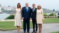Emmanuel and Brigitte Macron, Donald and Melania Trump. Photo: wikipedia