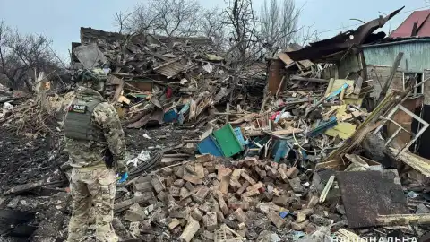 Наслідки обстрілів у Донецькій області. Фото: Нацполіція