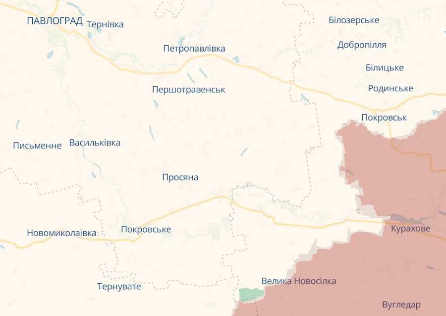 Скріншот інтерактивної мапи DeepState.