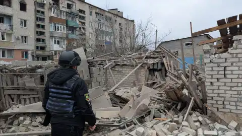 Последствия обстрелов в Донецкой области. Фото: Нацполиция