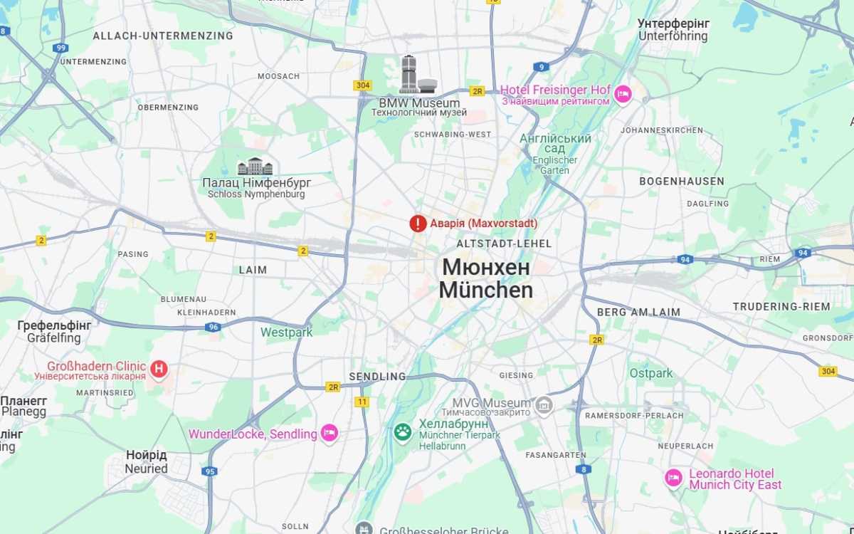 На карті googleMaps з'явилося повідомлення про аварію