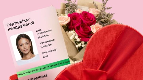 Сертифікат неодруженої. Фото: facebook/Дія