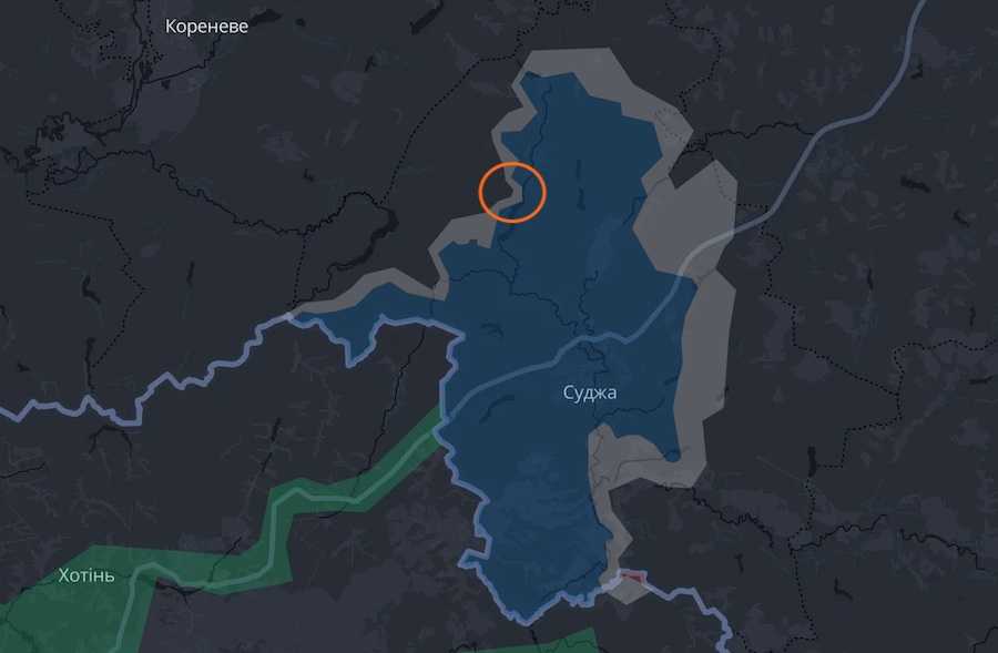 Скріншот інтерактивної мапи DeepState.