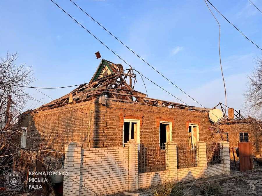 The consequences of the russian shelling. Photo: Kramatorsk City Council.