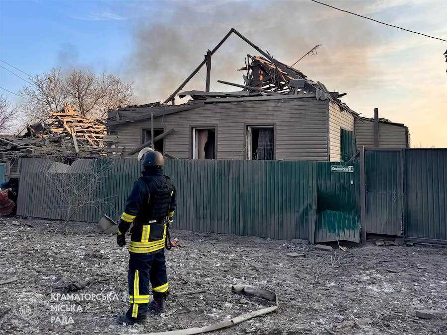 The consequences of the russian shelling. Photo: Kramatorsk City Council.